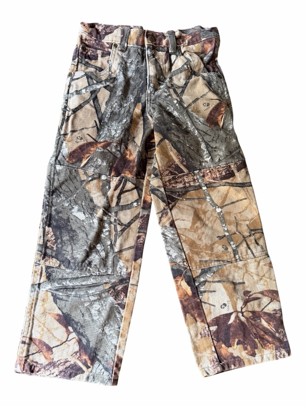 Wrangler Jeans Boys 8 Brown Realtree Fusion 3-D Camo Hunting Double Knee Kids